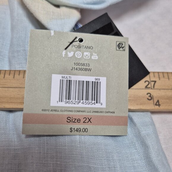 John Mark Women's Shirt Size 2X Top  Linen Tie Dye Embroidered Button Down (53) - Picture 9 of 11